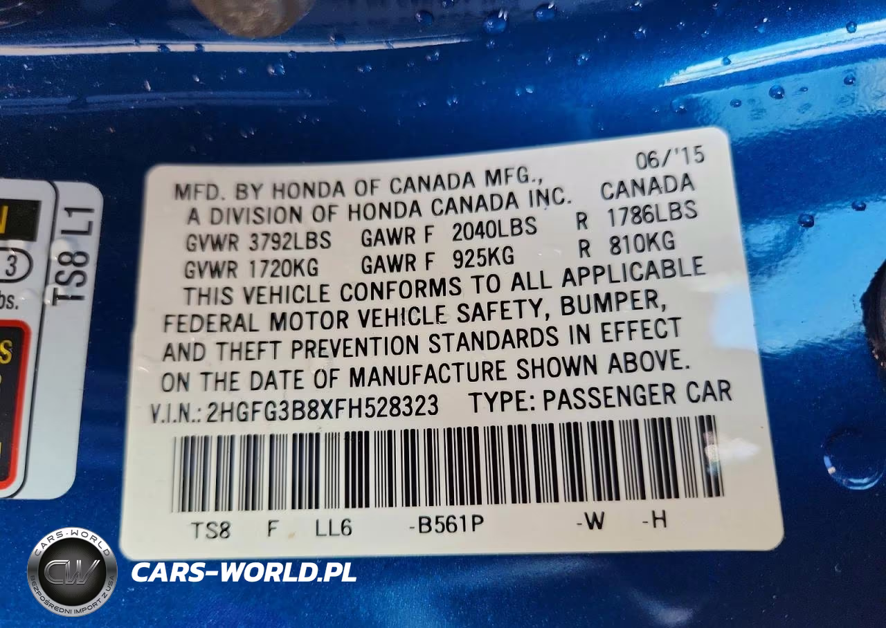 2015 Honda Civic Ex VIN:2HGFG3B8XFH528323 - 12