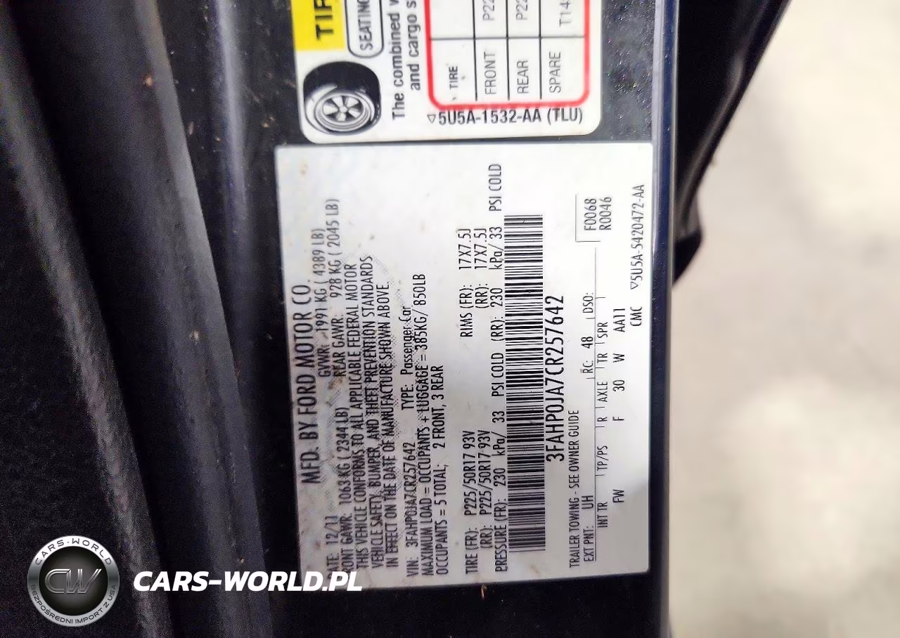 2012 Ford Fusion Sel VIN:3FAHP0JA7CR257642 - 12