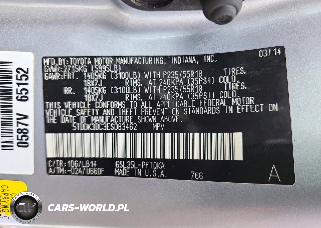 2014 Toyota Sienna Xle 7-Passenger VIN:5TDDK3DC3ES083462 - 13