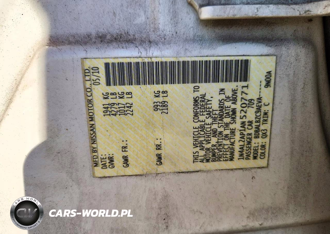 2010 Nissan Altima 2.5 VIN:1N4AL2AP1AN520771 - 13