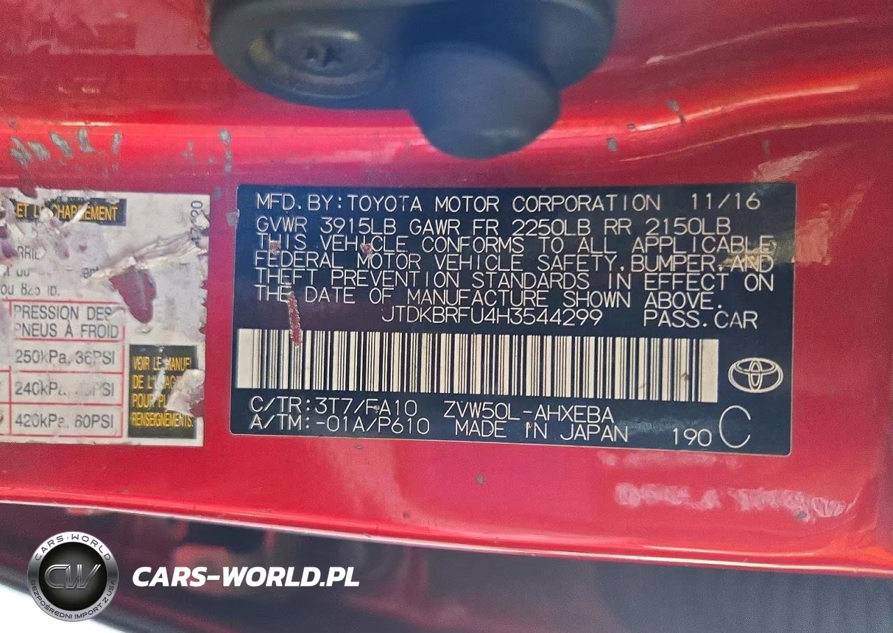 2017 Toyota Prius Two VIN:JTDKBRFU4H3544299 - 12