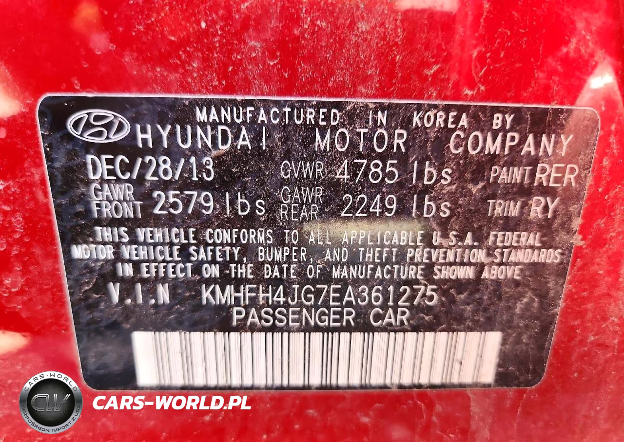 2014 Hyundai Azera Limited VIN:KMHFH4JG7EA361275 - 13
