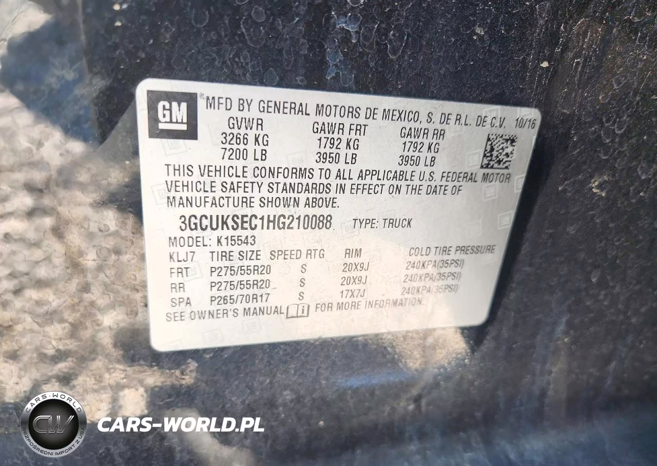2017 Chevrolet Silverado K1500 Ltz VIN:3GCUKSEC1HG210088 - 12