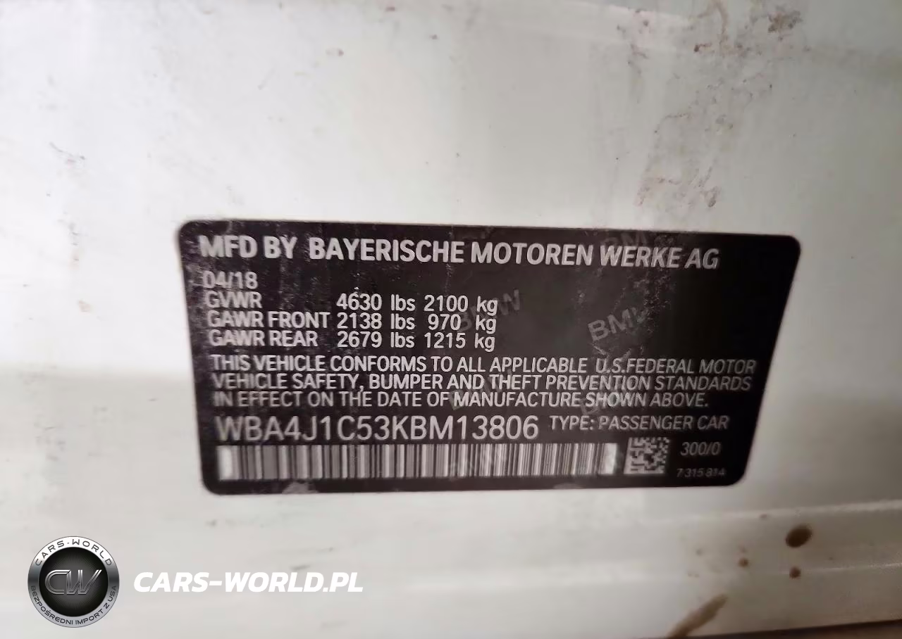 2019 BMW 430I Gran Coupe VIN:WBA4J1C53KBM13806 - 12