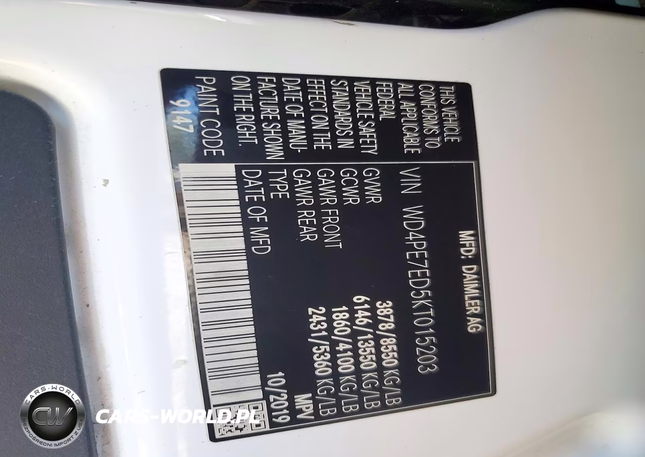 2019 Mercedes-Benz Sprinter 1500-2500 VIN:WD4PE7ED5KT015203 - 13