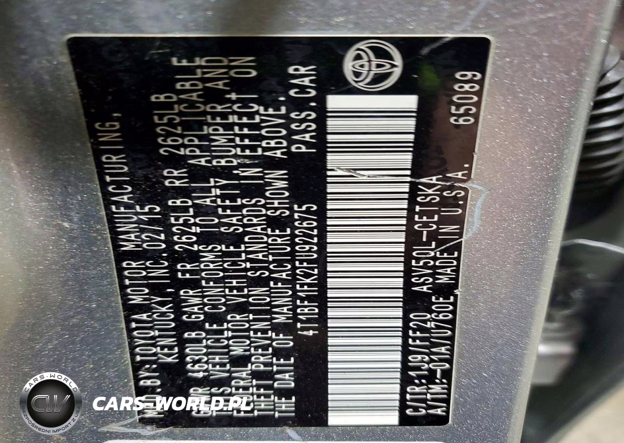 2015 Toyota Camry Se VIN:4T1BF1FK2FU922675 - 13