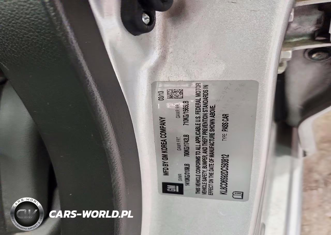 2013 Chevrolet Spark 1Lt VIN:KL8CD6S92DC593812 - 13