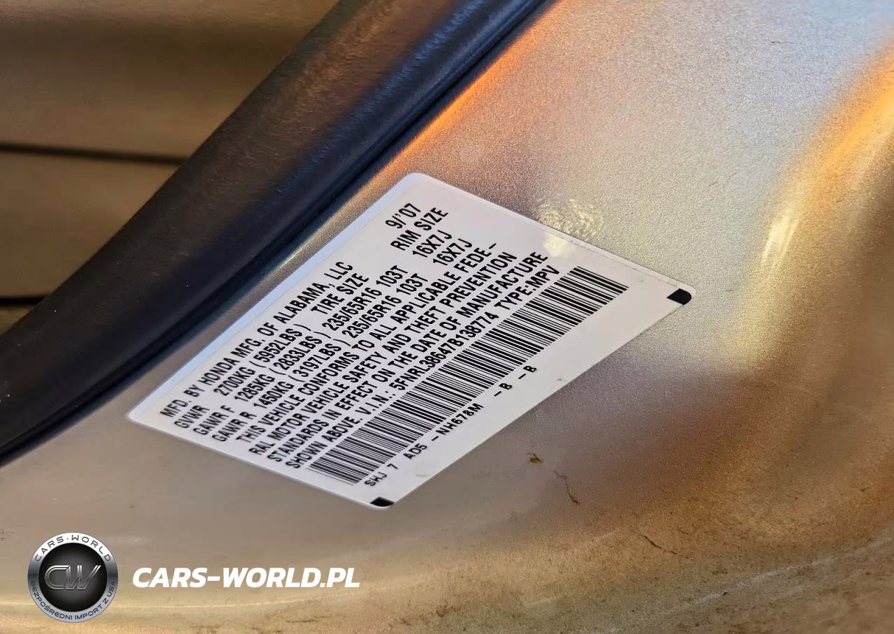 2007 Honda Odyssey Exl VIN:5FNRL38647B138774 - 13