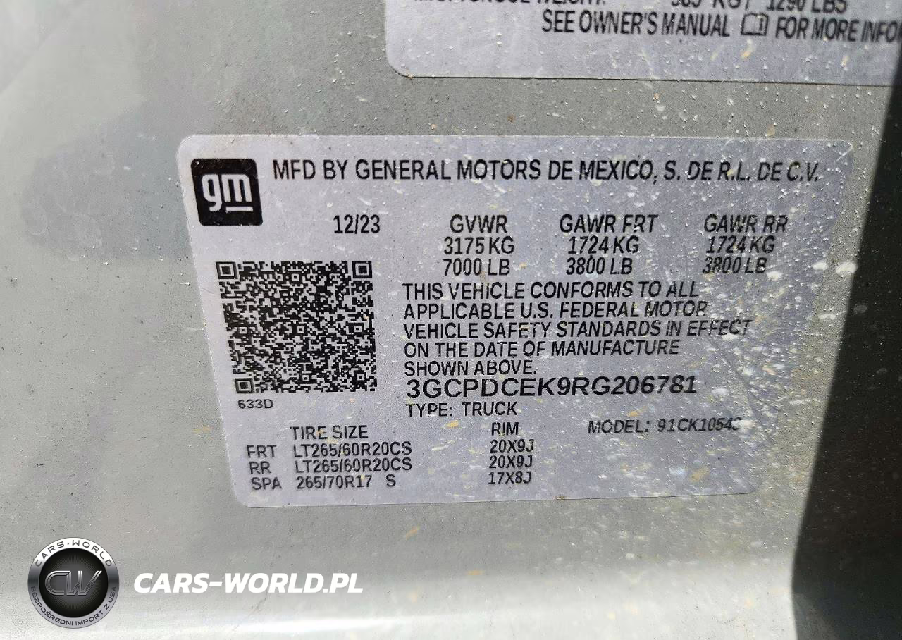 2024 Chevrolet Silverado 1500 4Wd Short Bed Custom Trail Boss VIN:3GCPDCEK9RG206781 - 12