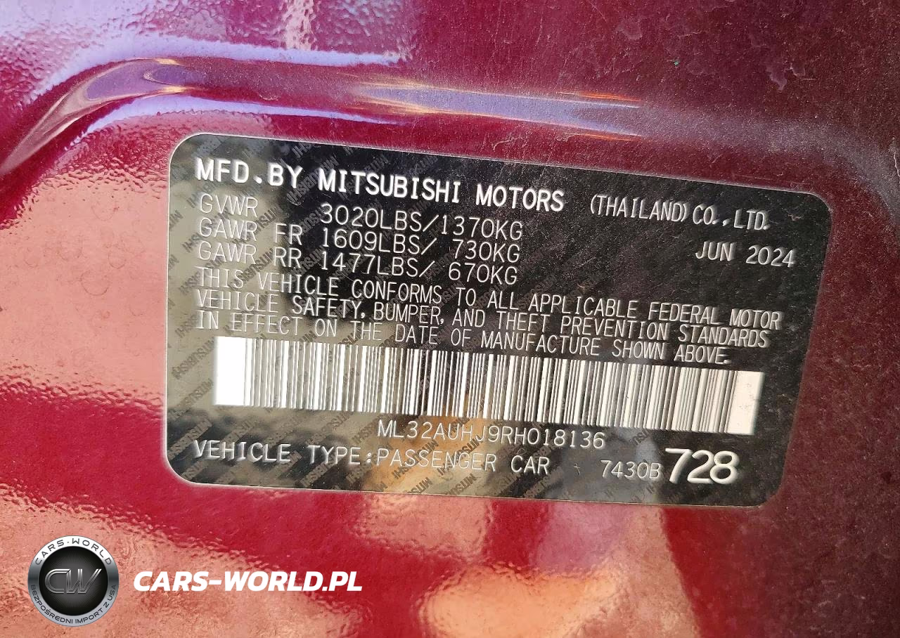 2024 Mitsubishi Mirage Es VIN:ML32AUHJ9RH018136 - 12