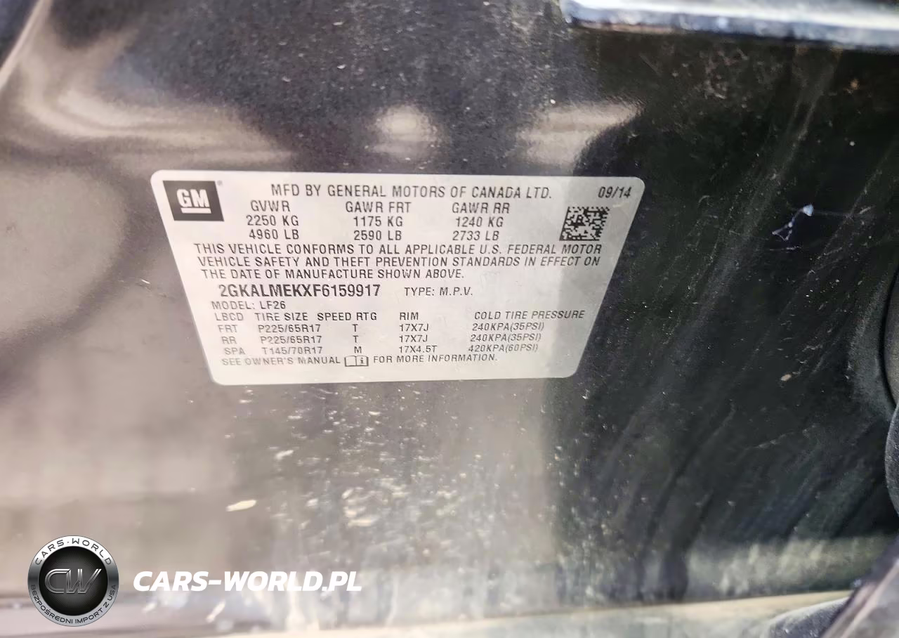 2015 GMC Terrain Sle VIN:2GKALMEKXF6159917 - 13