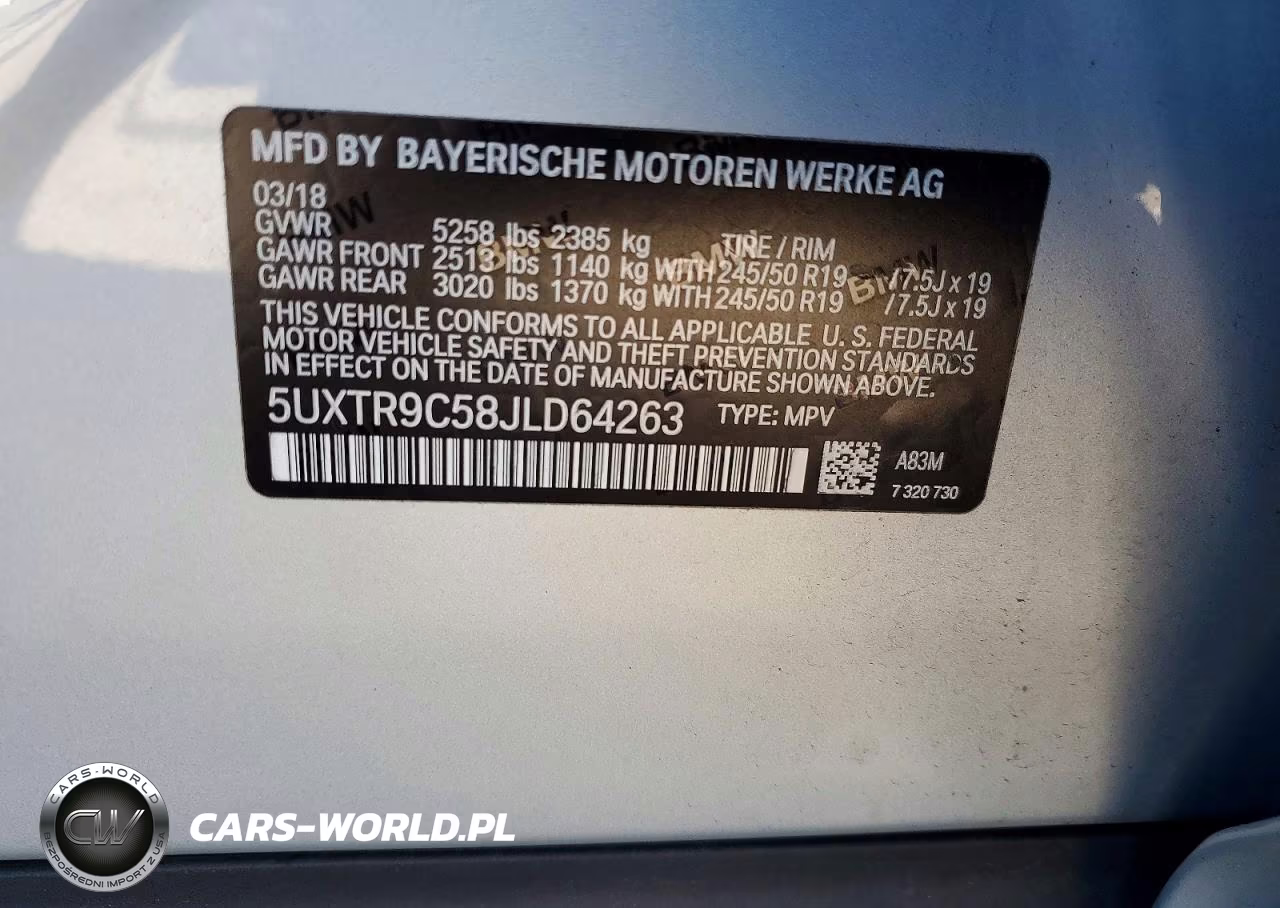 2018 BMW X3 xDrive30I VIN:5UXTR9C58JLD64263 - 13