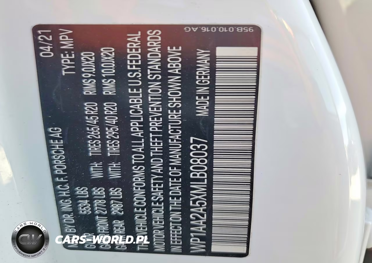 2021 Porsche Macan VIN:WP1AA2A5XMLB08037 - 14
