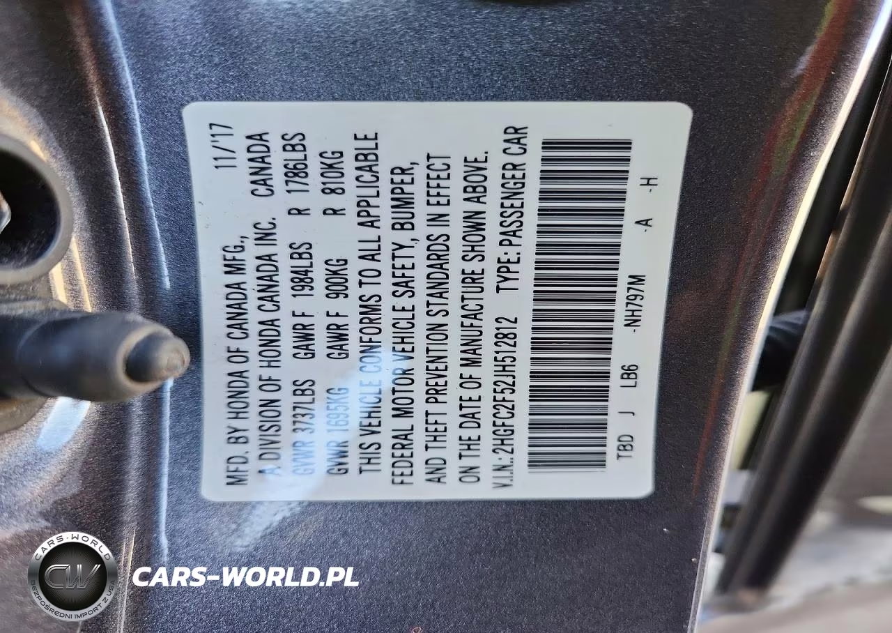 2018 Honda Civic Lx VIN:2HGFC2F52JH512812 - 12