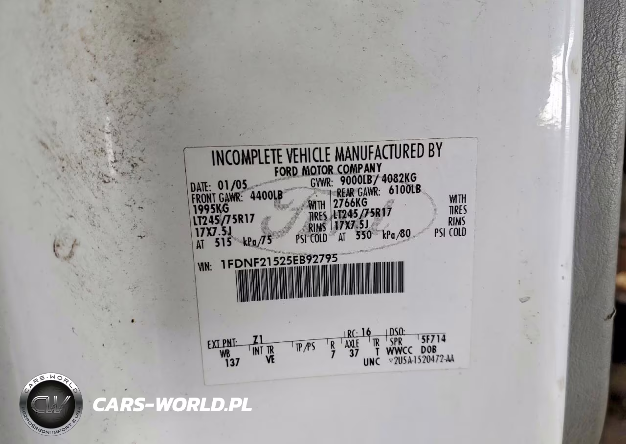 2005 Ford F250 Super Duty VIN:1FDNF21525EB92795 - 12