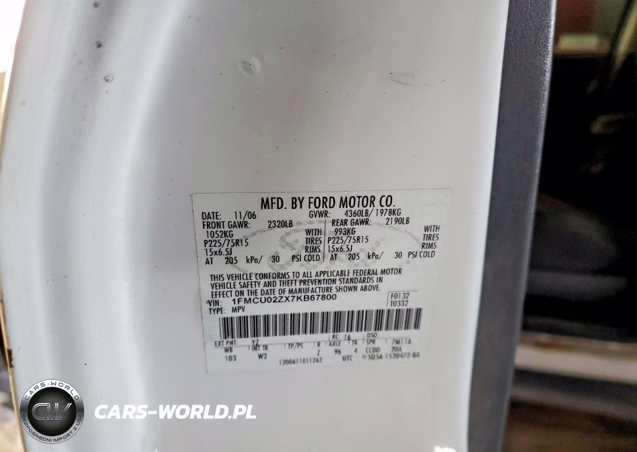 2007 Ford Escape Xls VIN:1FMCU02ZX7KB67800 - 13