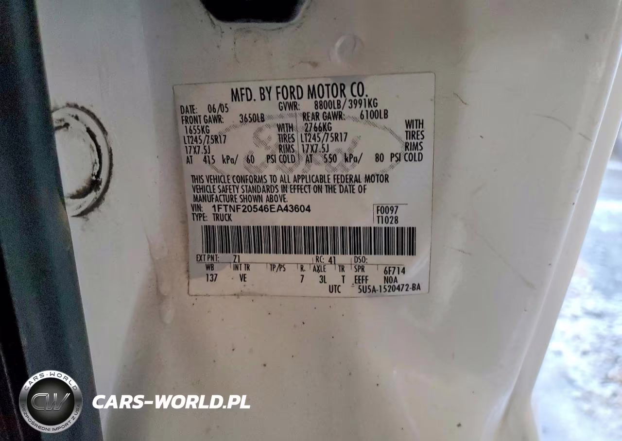 2006 Ford F250 Super Duty VIN:1FTNF20546EA43604 - 12