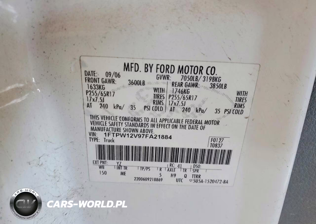 2007 Ford F150 Supercrew VIN:1FTPW12V97FA21884 - 12