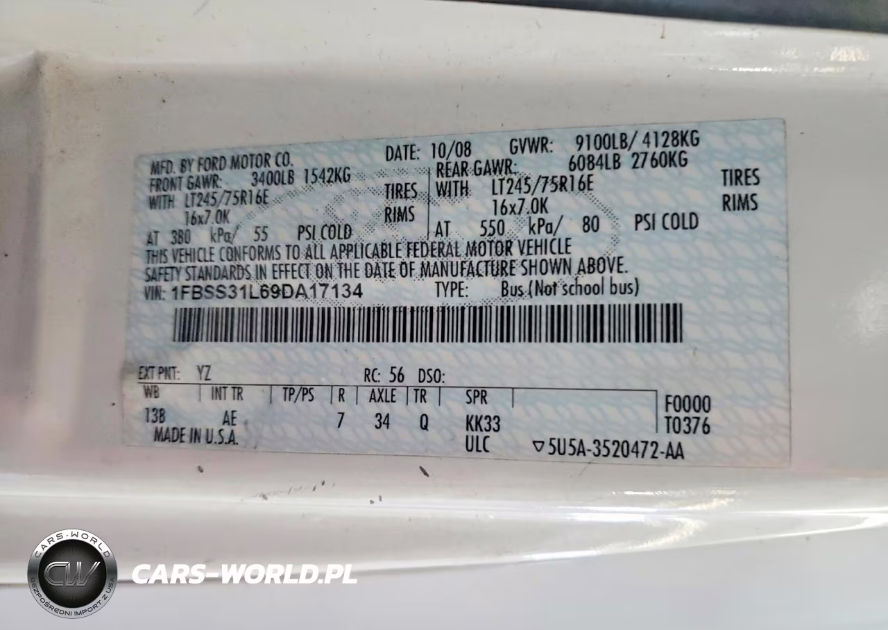 2009 Ford Econoline E350 Super Duty Wagon VIN:1FBSS31L69DA17134 - 12