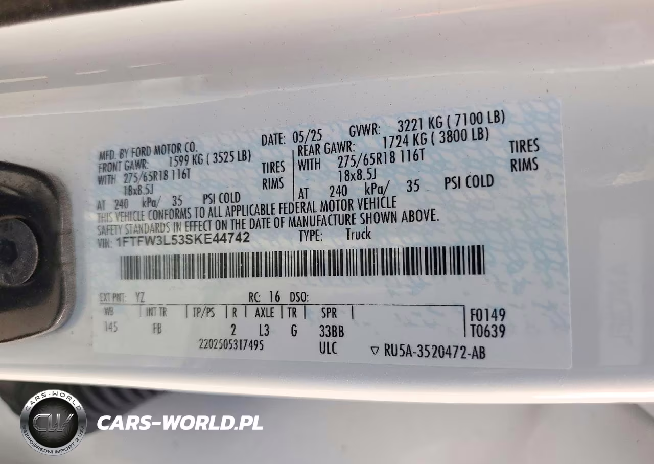 2025 Ford F-150 Xlt VIN:1FTFW3L53SKE44742 - 12