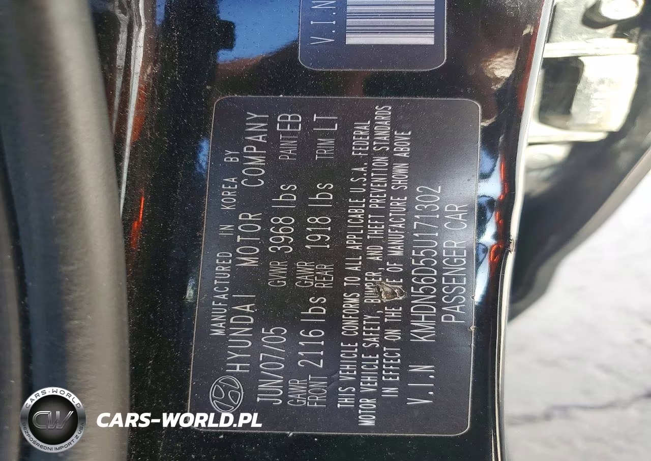 2005 Hyundai Elantra Gls VIN:KMHDN56D55U171302 - 13