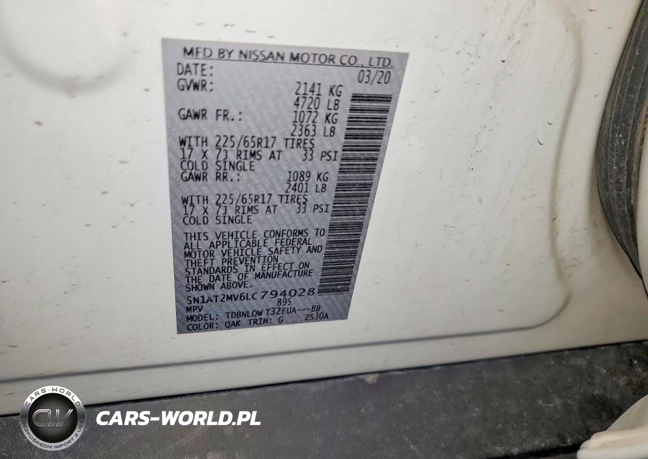 2020 Nissan Rogue Sv VIN:5N1AT2MV6LC794028 - 13