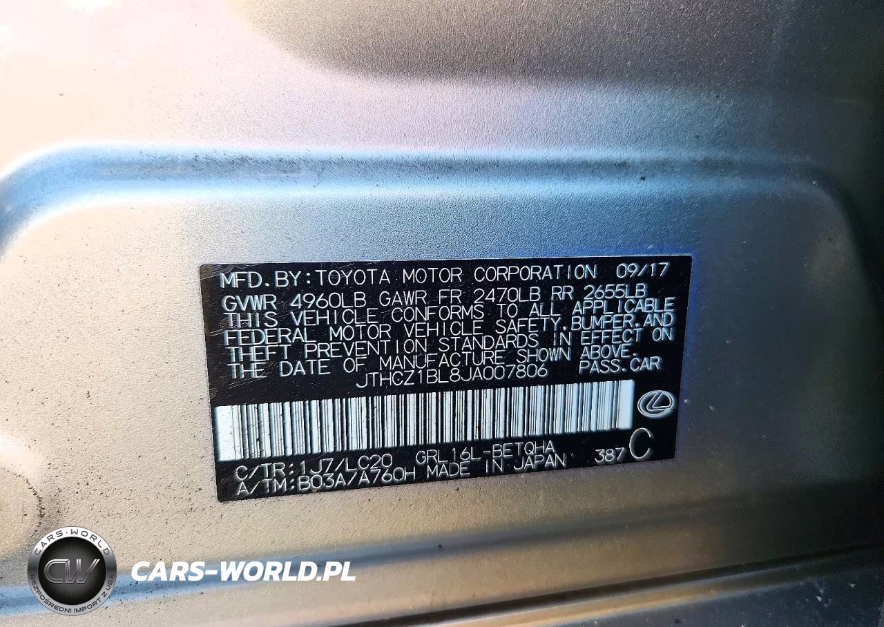 2018 Lexus Gs 350 Base VIN:JTHCZ1BL8JA007806 - 12