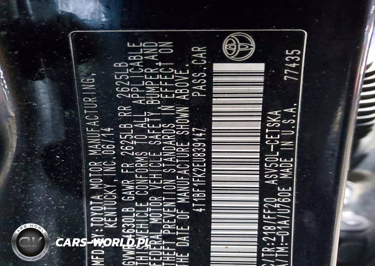 2014 Toyota Camry Se VIN:4T1BF1FK2EU839147 - 13