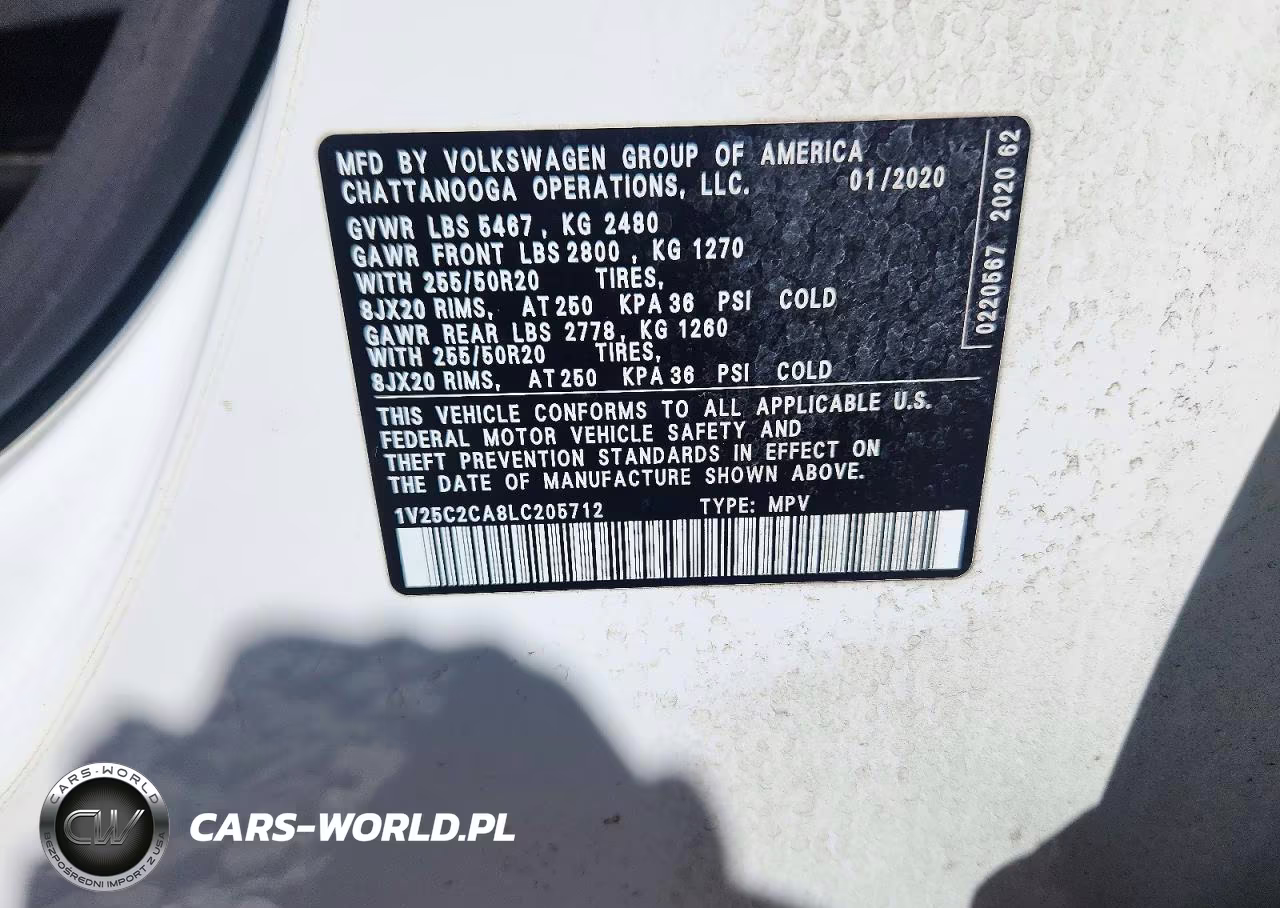 2020 Volkswagen Atlas Cross Sport Se VIN:1V25C2CA8LC205712 - 13