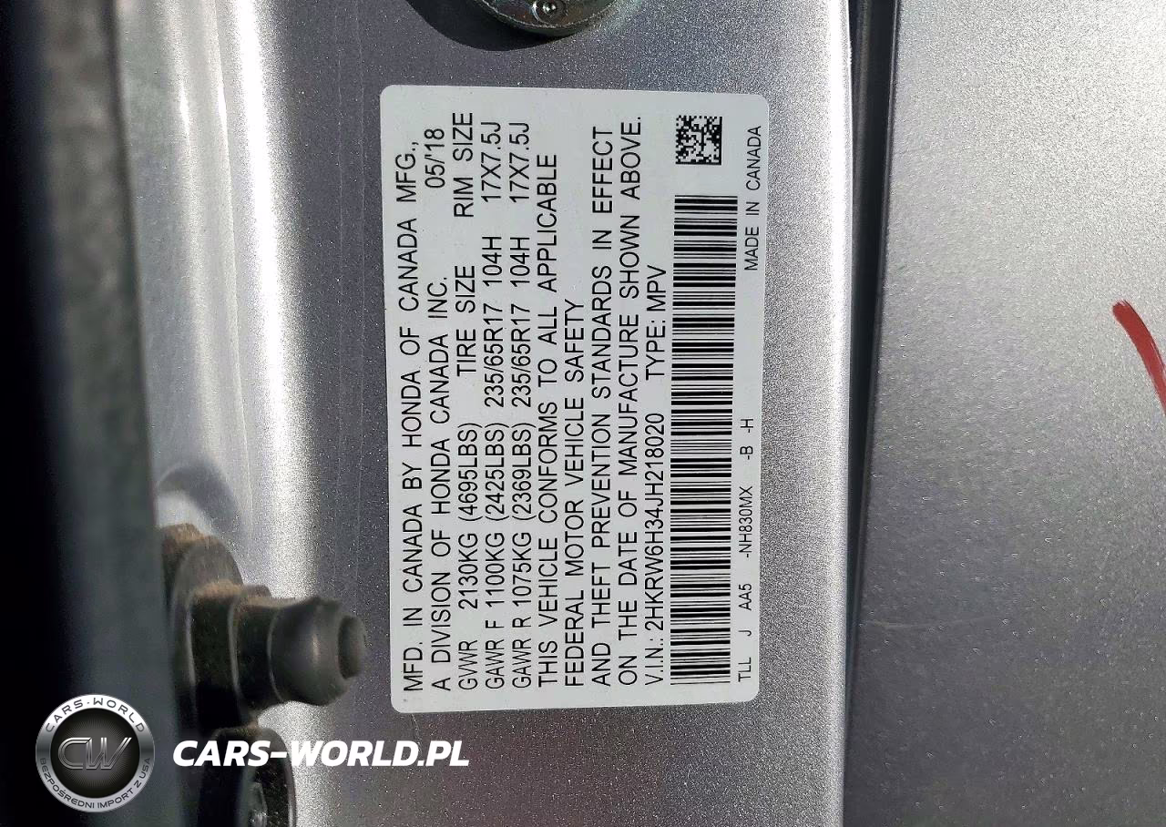 2018 Honda Cr-V Lx VIN:2HKRW6H34JH218020 - 12