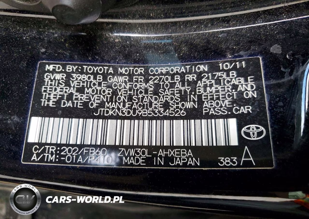 2011 Toyota Prius Two VIN:JTDKN3DU9B5334526 - 12