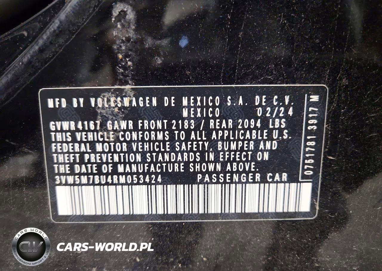 2024 Volkswagen Jetta S VIN:3VW5M7BU4RM053424 - 12