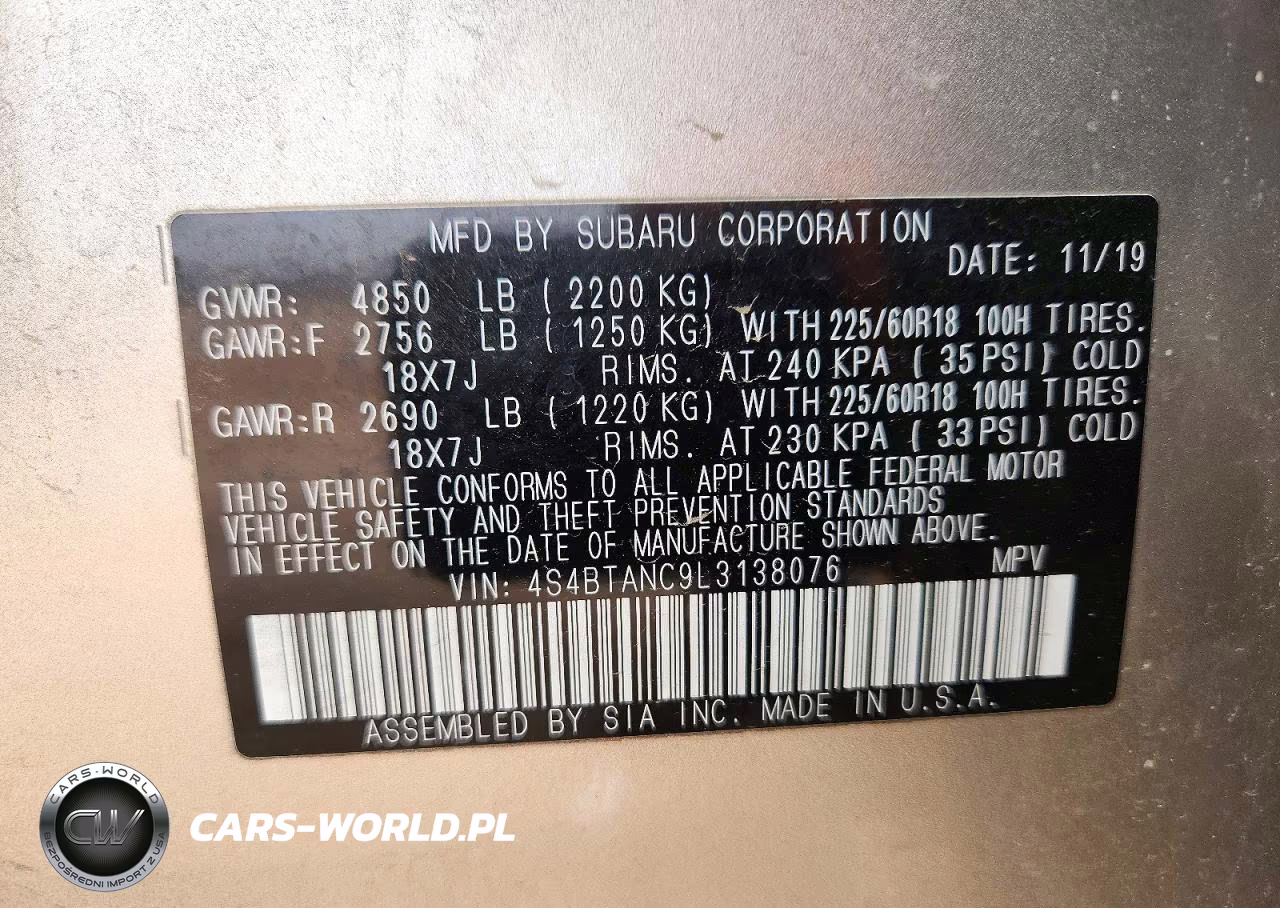 2020 Subaru Outback Limited VIN:4S4BTANC9L3138076 - 13