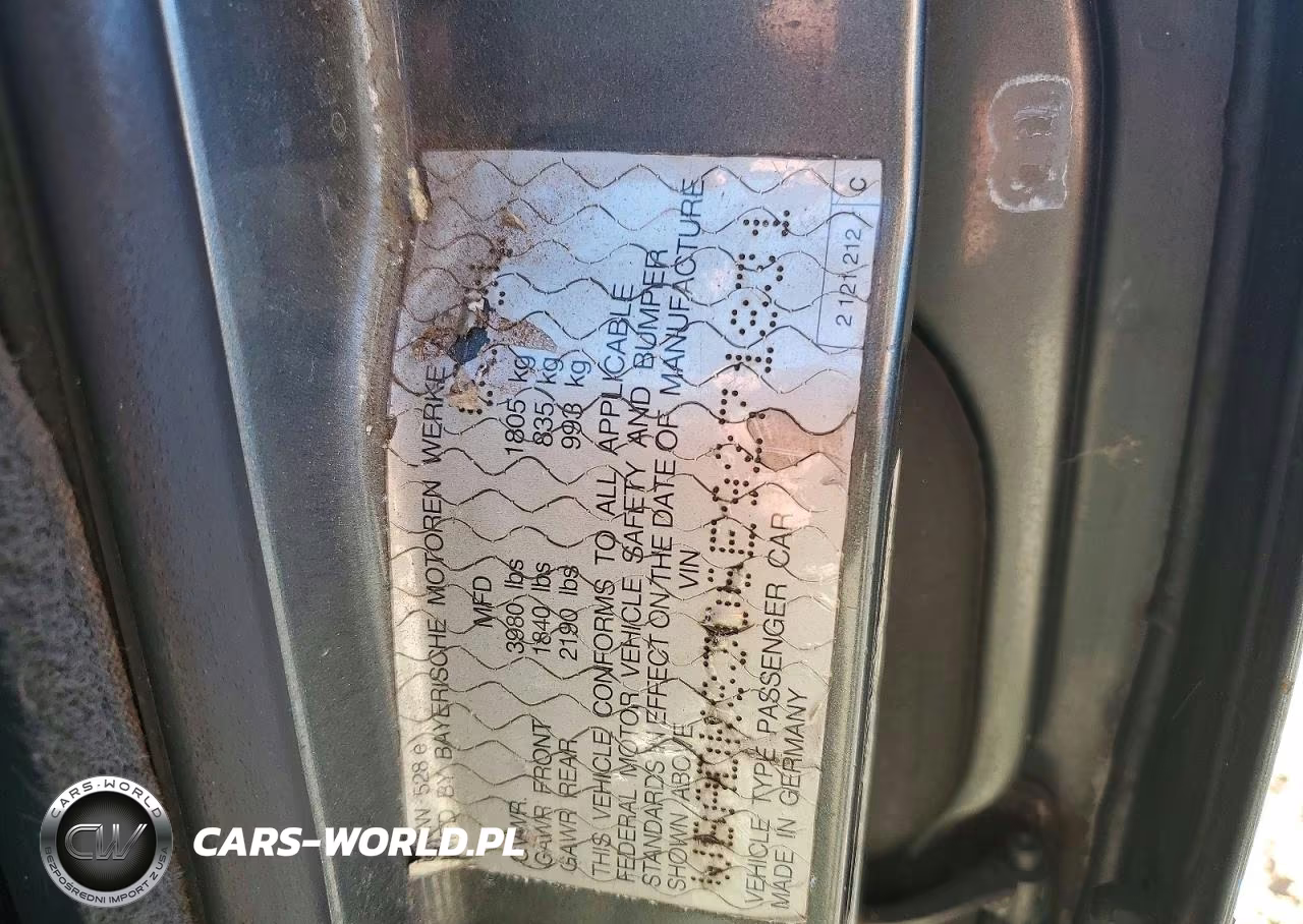 1984 BMW 528 E Automatic VIN:WBADK8306E9271831 - 12