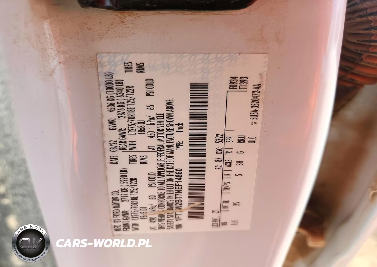 2022 Ford F250 Super Duty VIN:1FT7W2BT7NEF14860 - 13