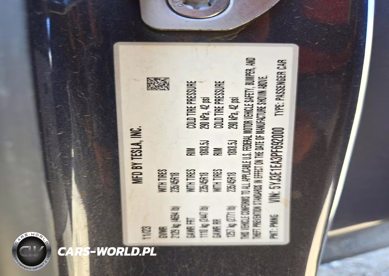 2023 Tesla Model 3 VIN:5YJ3E1EA3PF692000 - 12