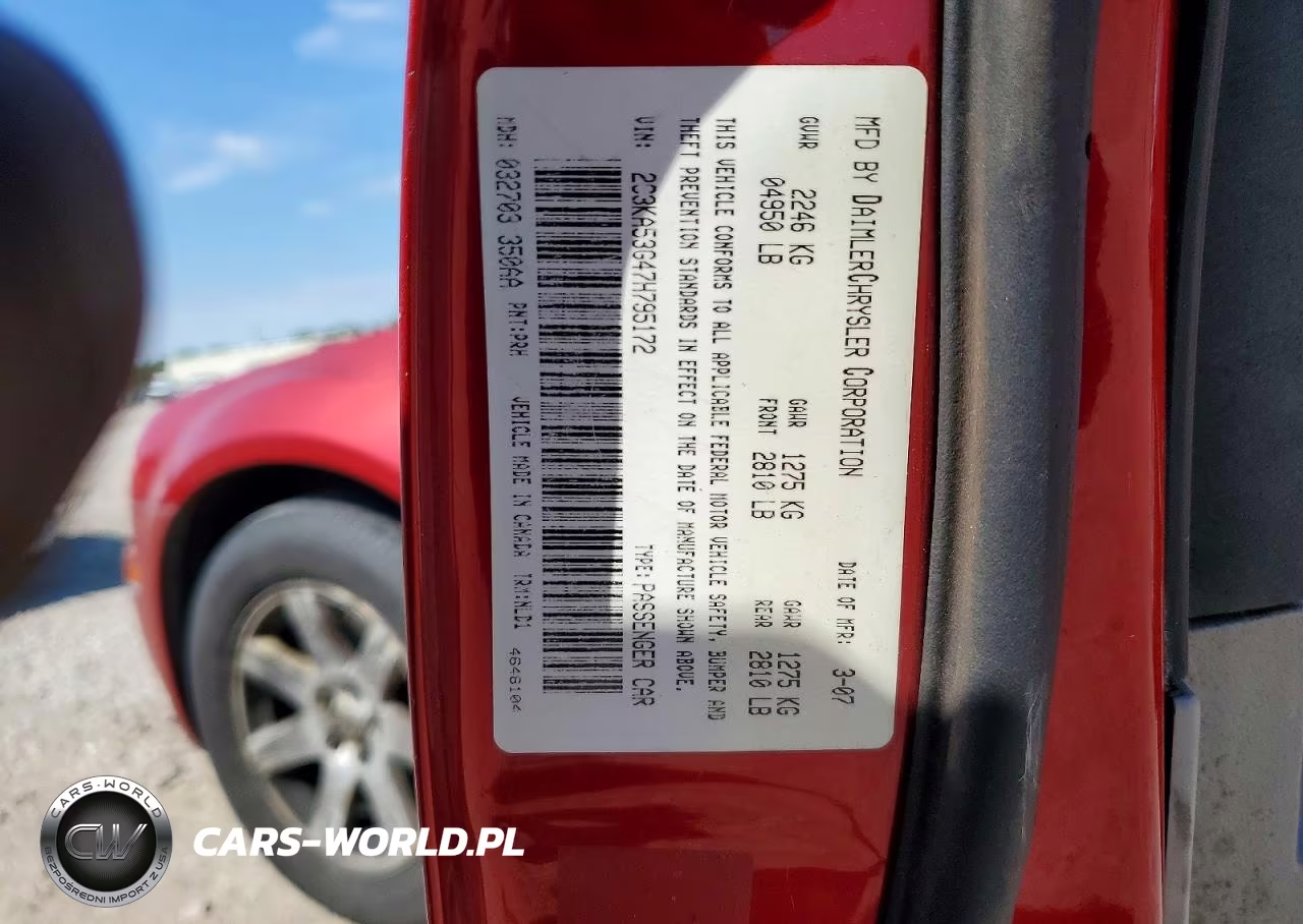 2007 Chrysler 300 Touring VIN:2C3KA53G47H795172 - 12