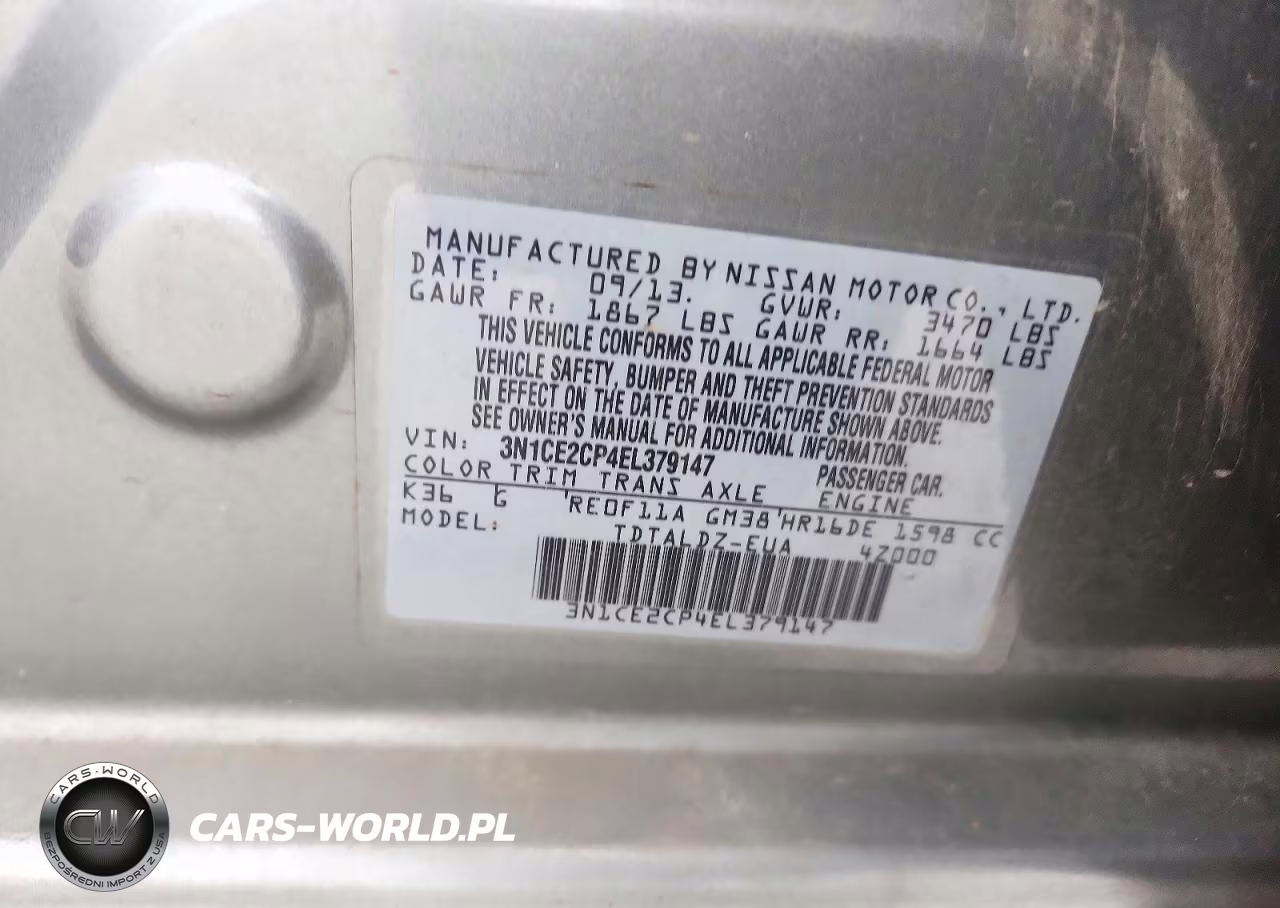 2014 Nissan Versa Note Sv VIN:3N1CE2CP4EL379147 - 13