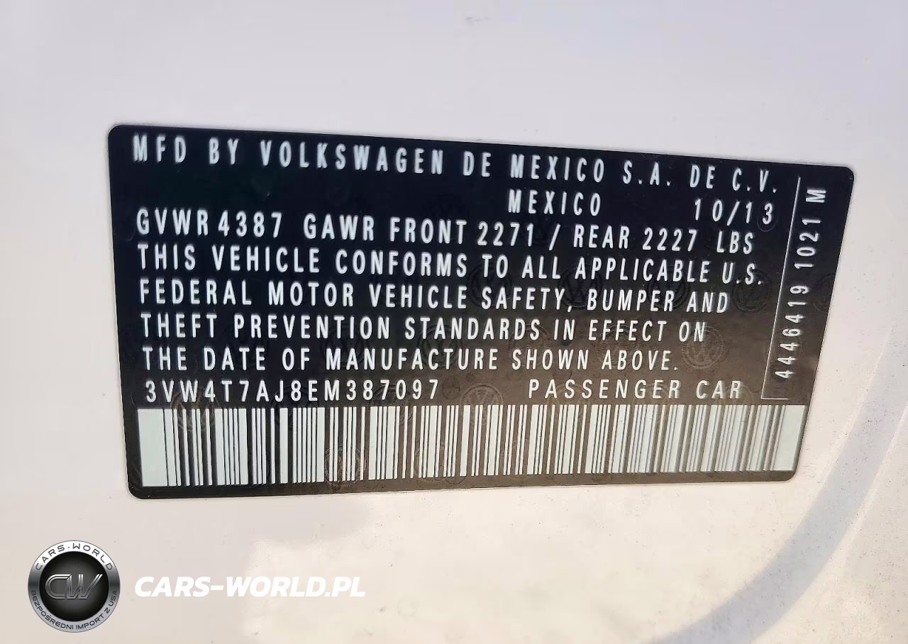 2014 Volkswagen Jetta Gli VIN:3VW4T7AJ8EM387097 - 12