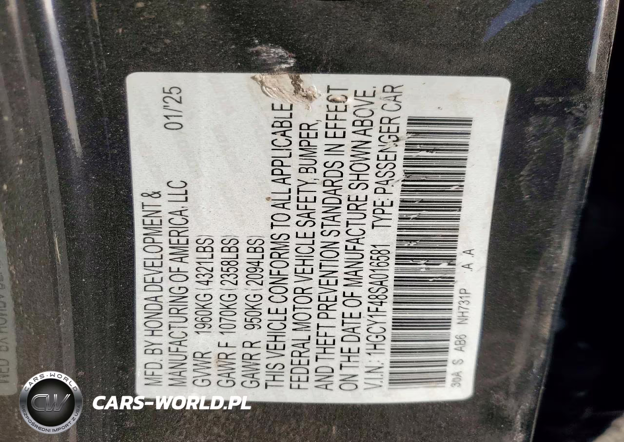 2025 Honda Accord Se VIN:1HGCY1F48SA016581 - 12