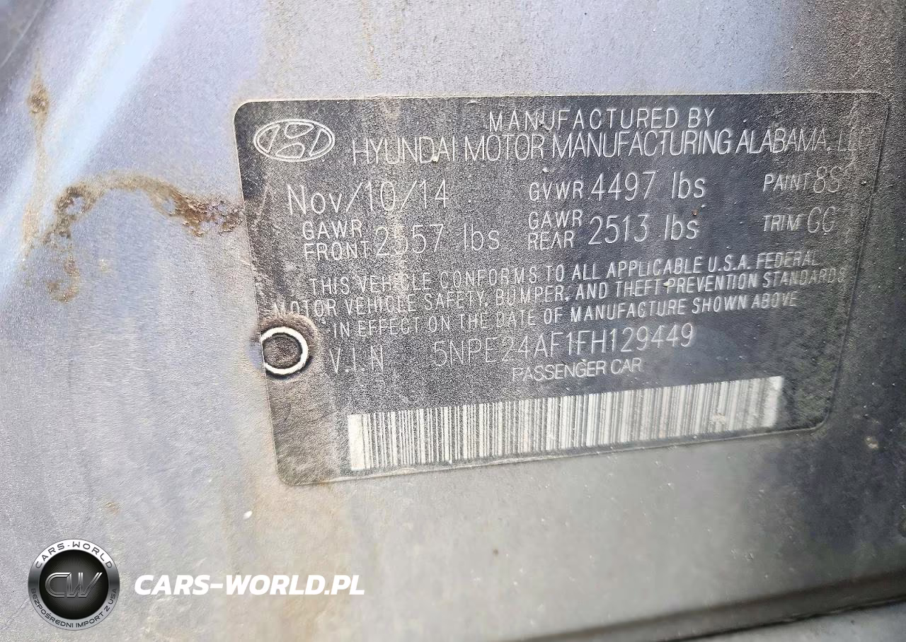 2015 Hyundai Sonata Se VIN:5NPE24AF1FH129449 - 12