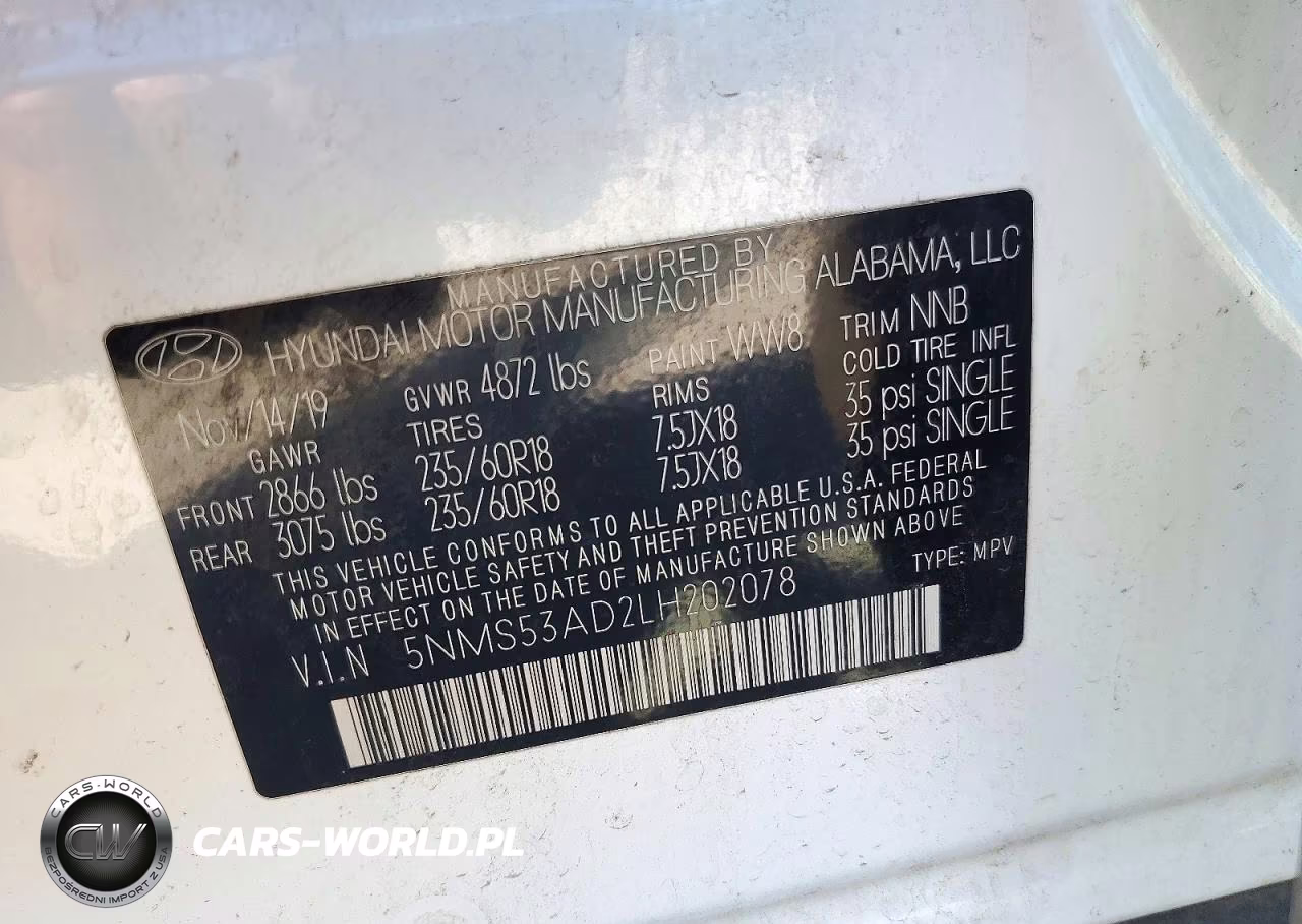 2020 Hyundai Santa Fe Limited VIN:5NMS53AD2LH202078 - 13