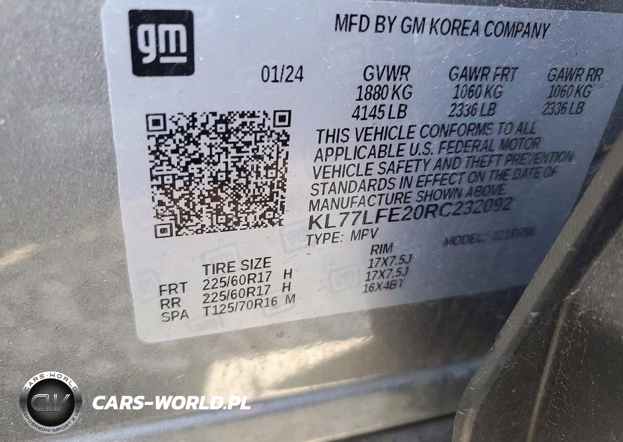 2024 Chevrolet Trax Ls VIN:KL77LFE20RC232092 - 12