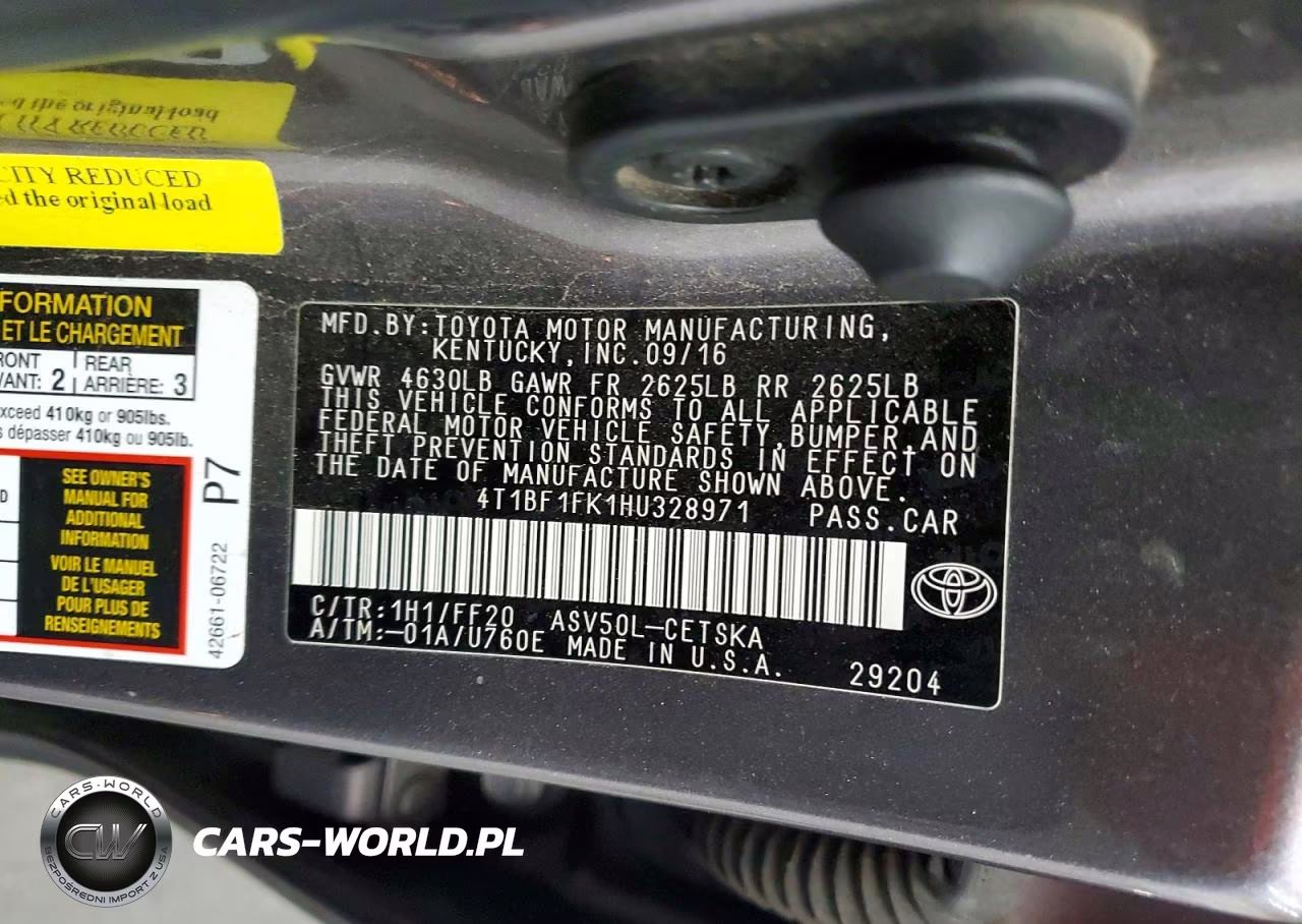 2017 Toyota Camry Se VIN:4T1BF1FK1HU328971 - 13