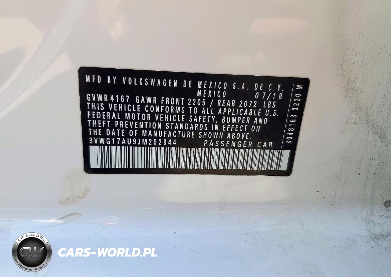2018 Volkswagen Golf S VIN:3VWG17AU9JM292944 - 13
