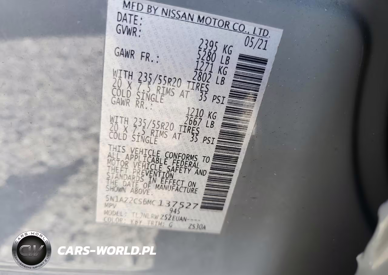 2021 Nissan Murano Sl VIN:5N1AZ2CS6MC137527 - 14