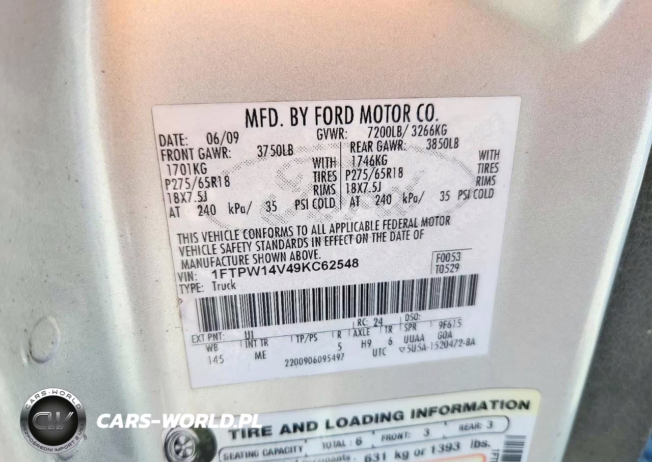2009 Ford F150 Supercrew VIN:1FTPW14V49KC62548 - 13
