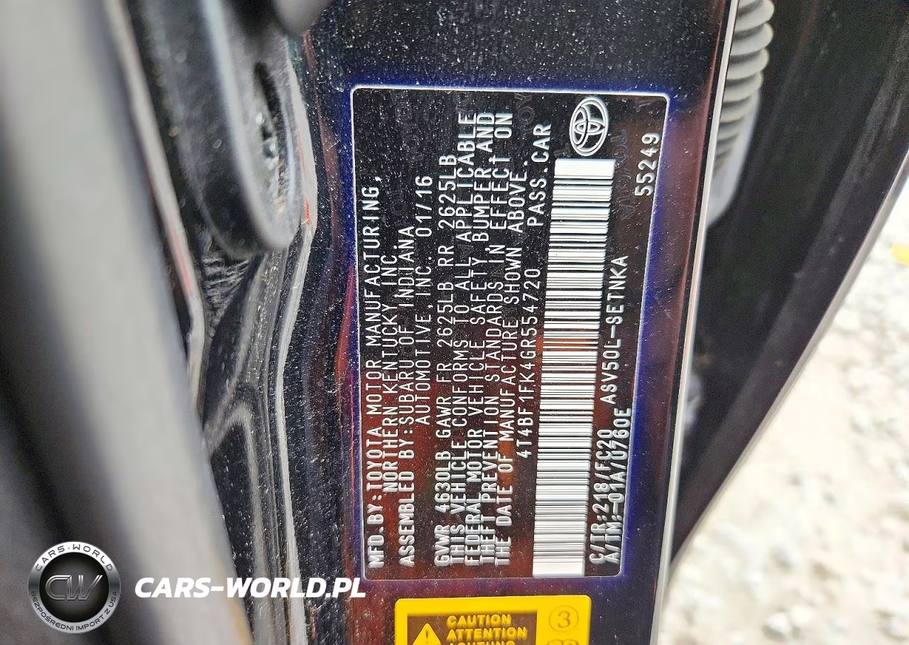 2016 Toyota Camry Le VIN:4T4BF1FK4GR554720 - 12