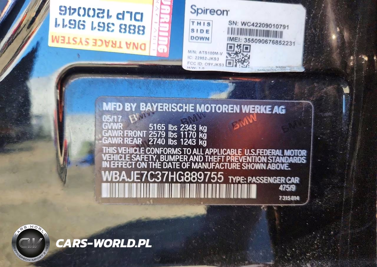 2017 BMW 540 Xi VIN:WBAJE7C37HG889755 - 12