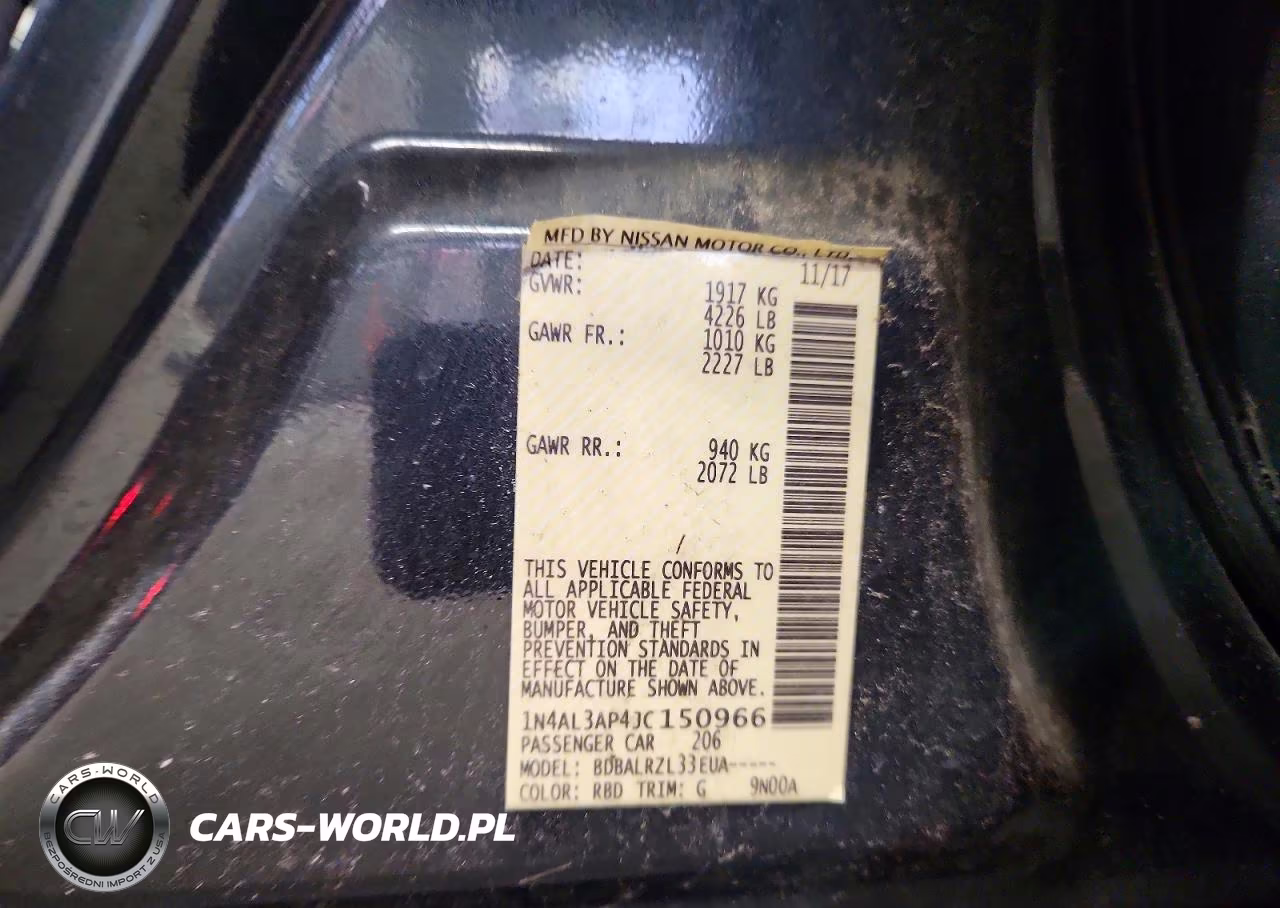 2018 Nissan Altima 2.5 Sl VIN:1N4AL3AP4JC150966 - 12